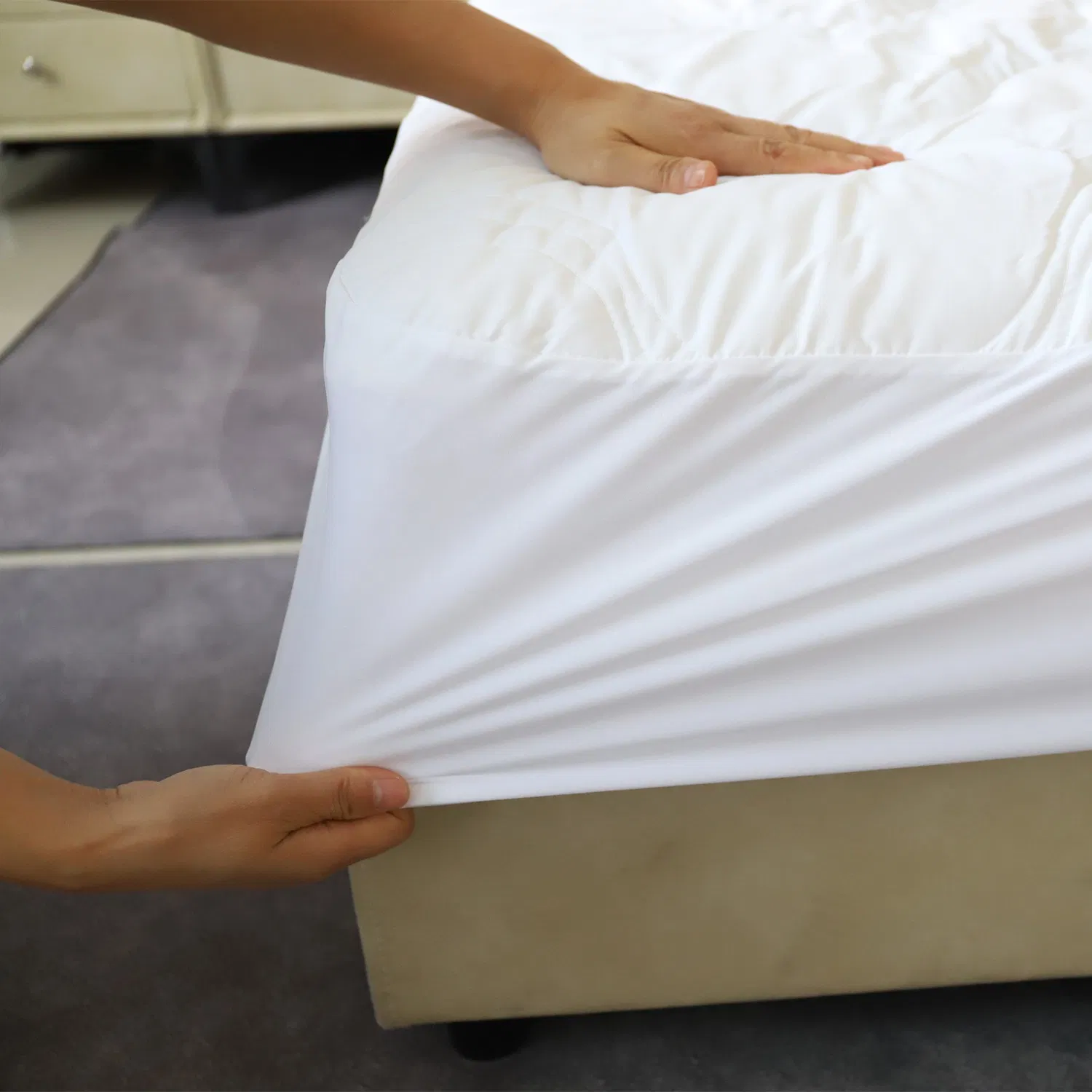 Mattress Bed Protectors &amp; Toppers Pad Cover Deep Fitted Sheet Anti Allergy Breathable