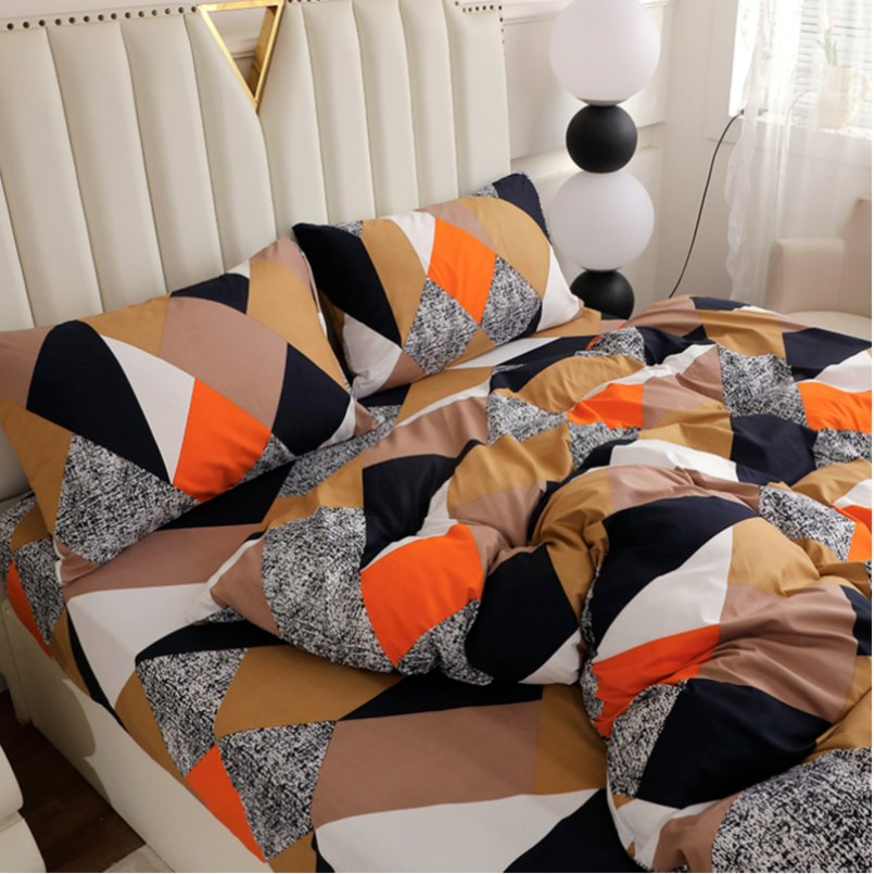 Flannel Fleece Bedding Set 4PCS Warm Soft for Autumn and Winter