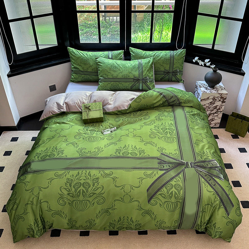 4PCS White Washed Silk Duvet Cover Set Fashion Design Quilt Cover Set Duvet Cover Pillowcase Bedding Set