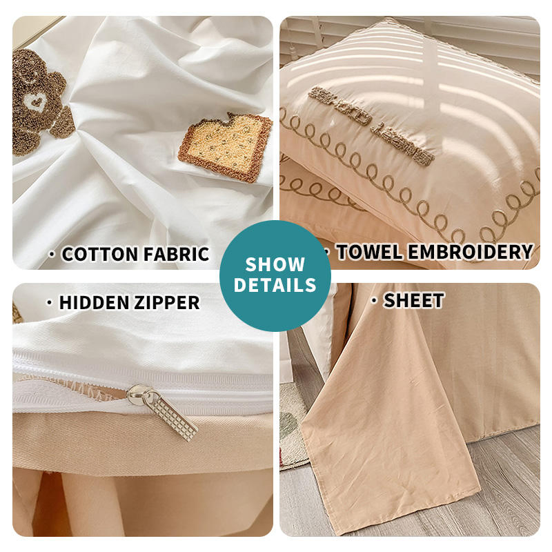 100% Cotton Modern Simple Style Duvet Cover Set Home Skin Friendly Breathable Quilt Cover Set