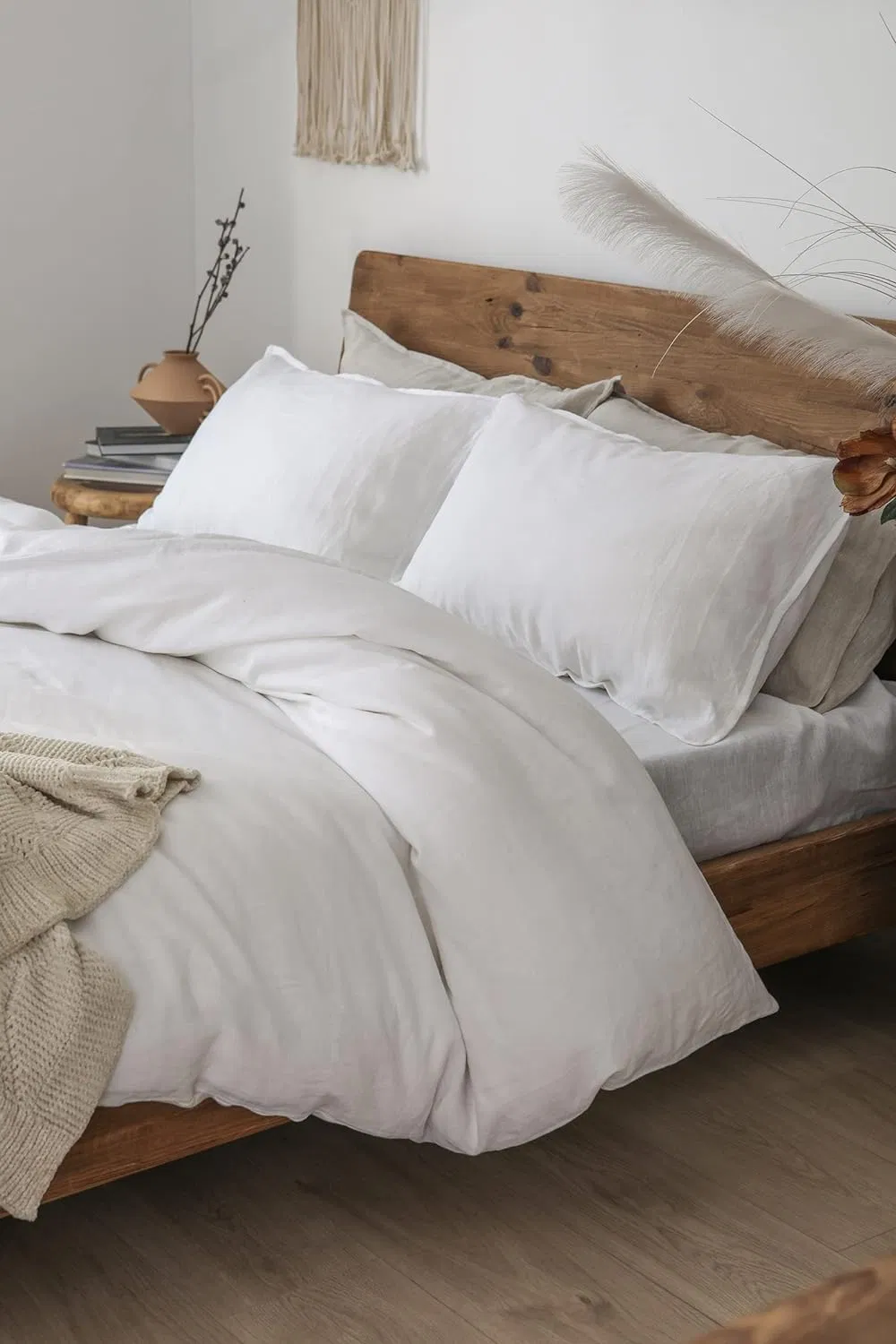 Durable Textured Bedding Linen Duvet Cover Set 3PCS