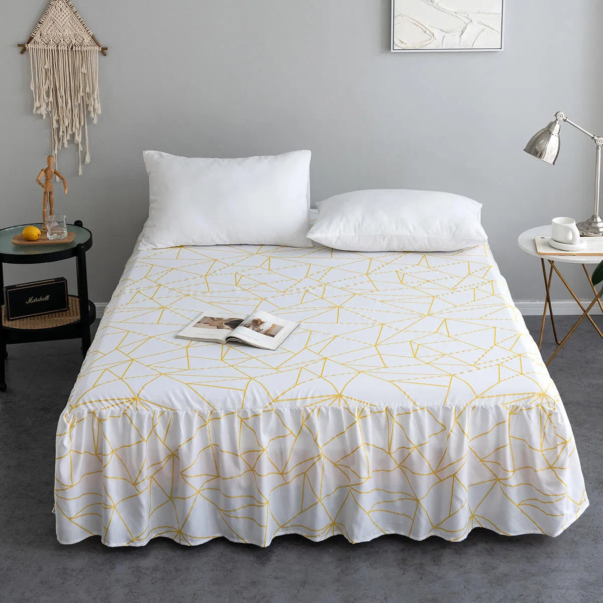 Hot Sale Bed Skirt Washable Modern Printed King Size Home and Hotel Bed Skirt Covers