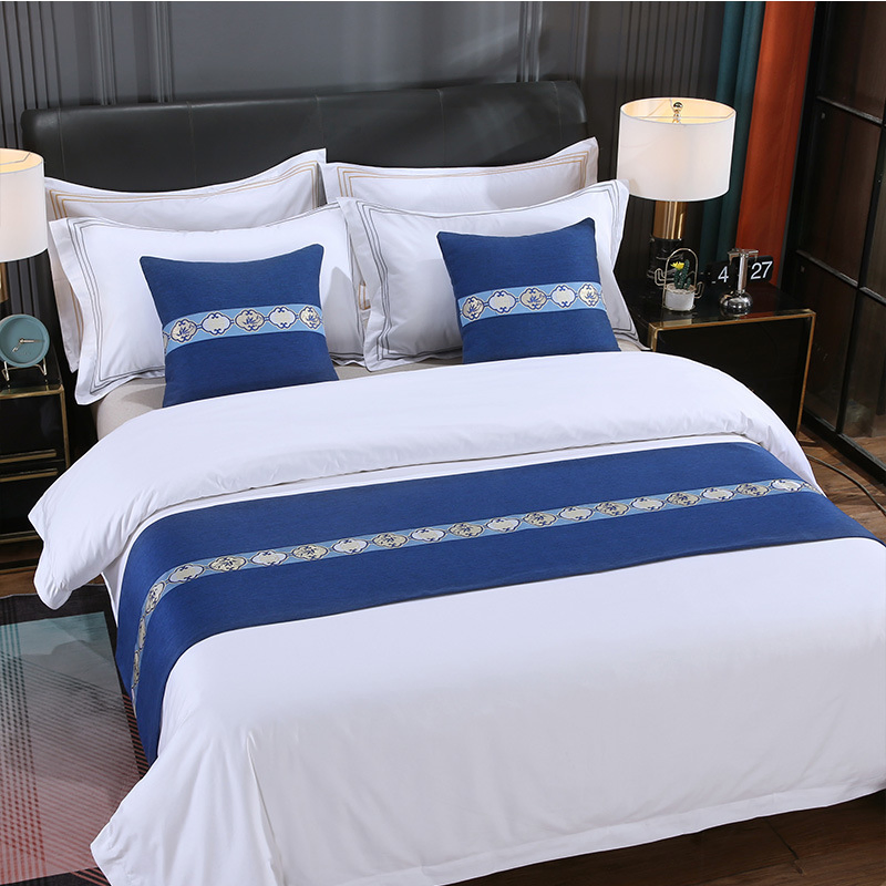 Luxury 100% Cotton Bed Runner Set for Five Stars Hotel