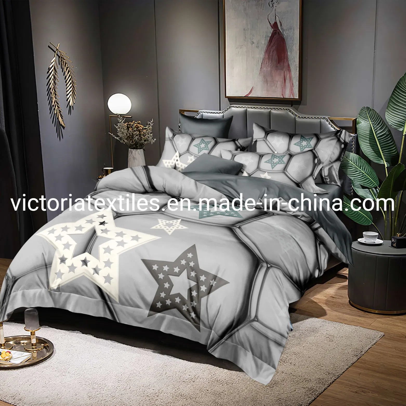 3D Star Bedding Set Full Size Duvet Cover for Kids Boys 3 Pieces Kids Bedding Set