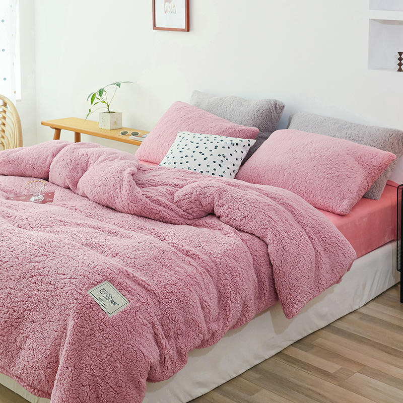 Winter Cashmere Bedding Sets Coral Fleece Flannel Bedding Pure Thickened Villi Quilt Cover Bed Sheet