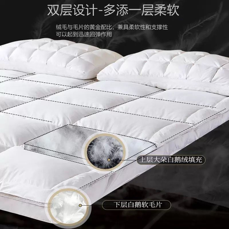 Bulk Wholesale 90/10 Duck Down Feather Mattress Topper Fill Power 650+ RDS Certified Hotel Luxury Plush Top Pad for Bed OEM/ODM Supported Flexible MOQ