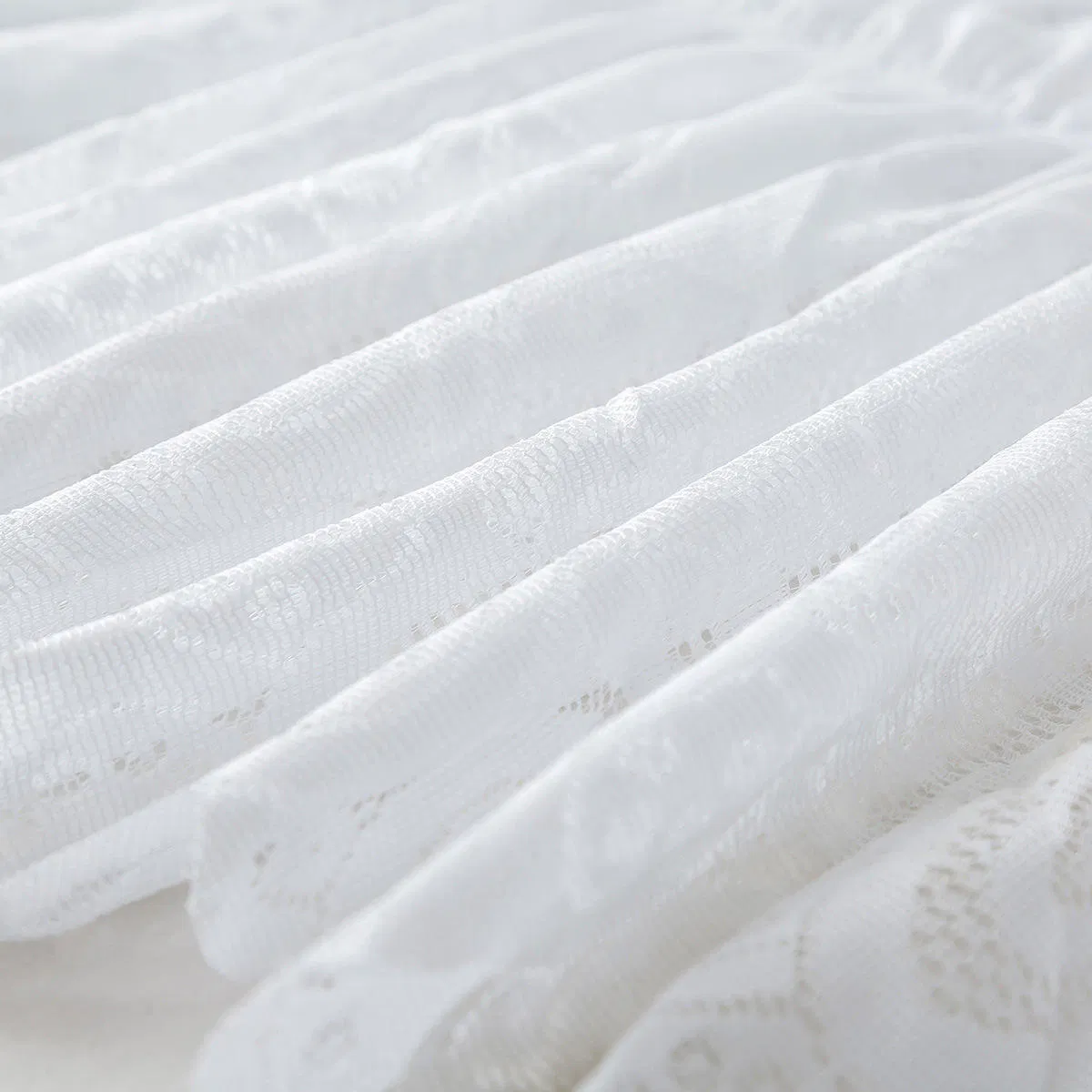 Hot Sale Lace Bed Skirts Solid Color Polyester Wrap Around Ruffled with Adjustable Elastic Bedskirt