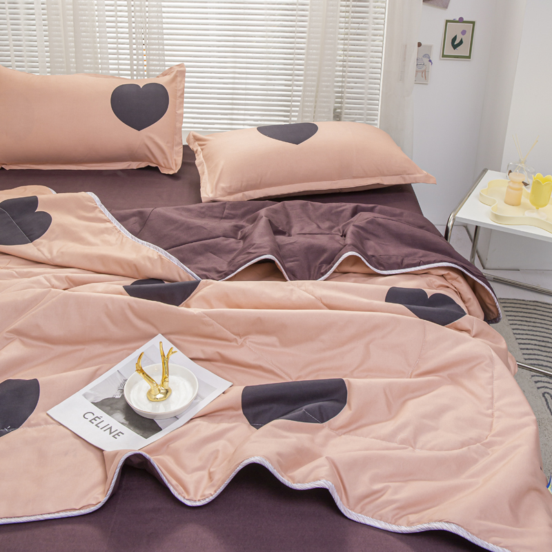 Microfiber Comforter Set Air Conditioning Cushion Bed Sheet Bedding Quilted Summer Poly Fiber Quilt Filling Blanket Printed Quilts