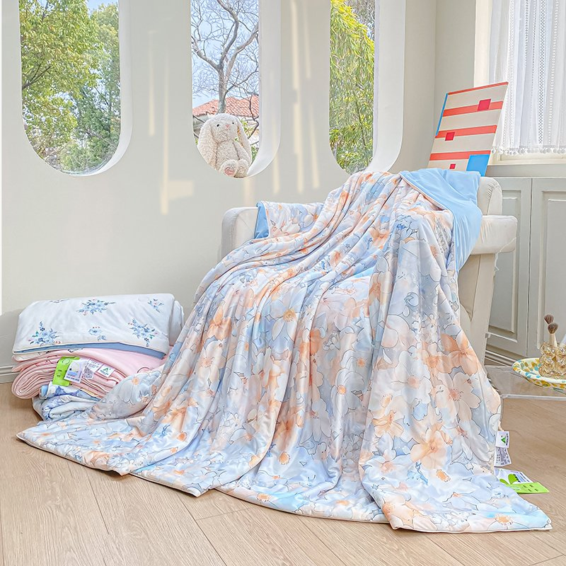 Kids Cartoon Printed Cooling Bedding Set for Summer Using