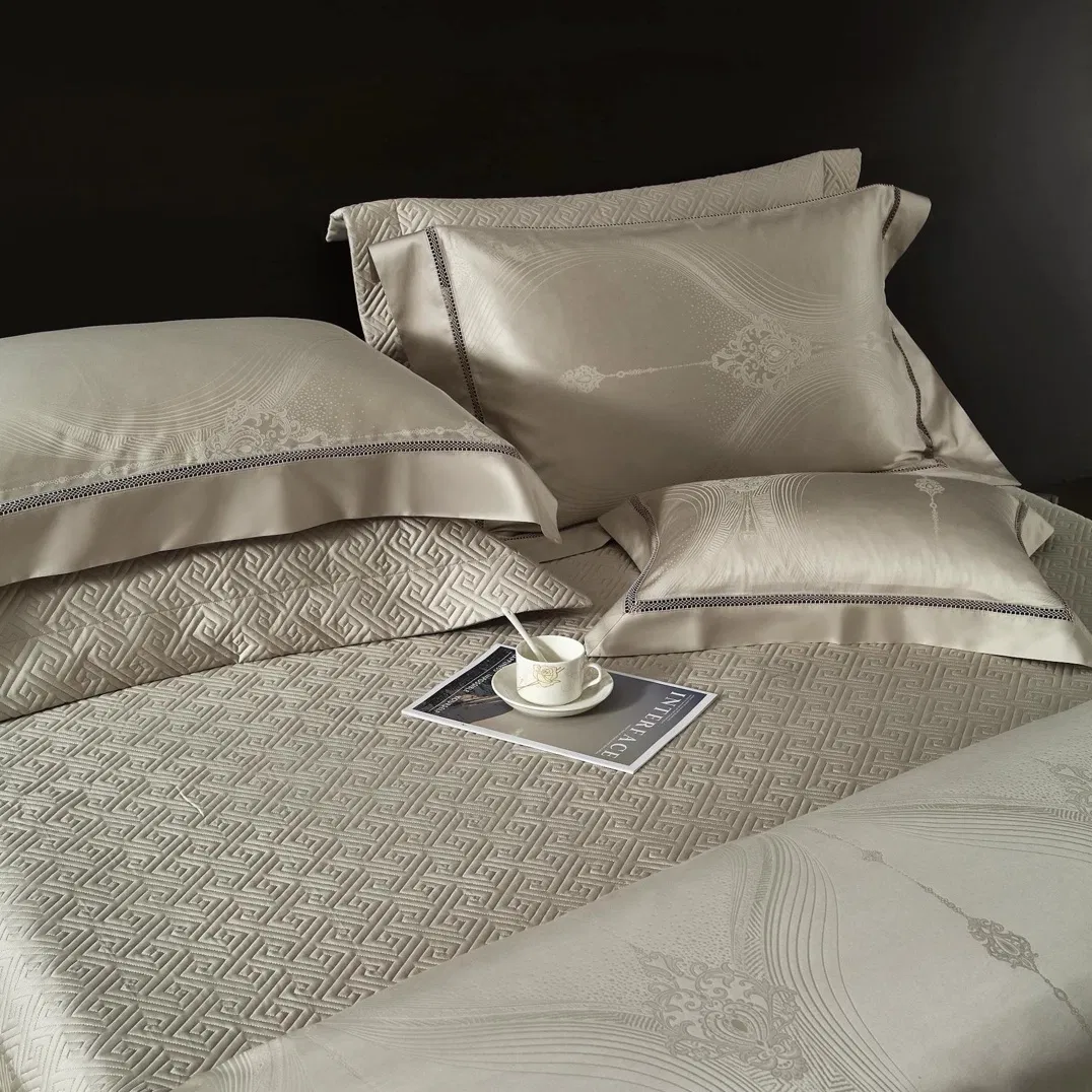 140 Thread Count Long-Staple Cotton Jacquard Four Piece Bed Set Bed Quilt Duvet Cover Bed Sheets Customizable Seven-Piece Bedspread Bedding Set for Home