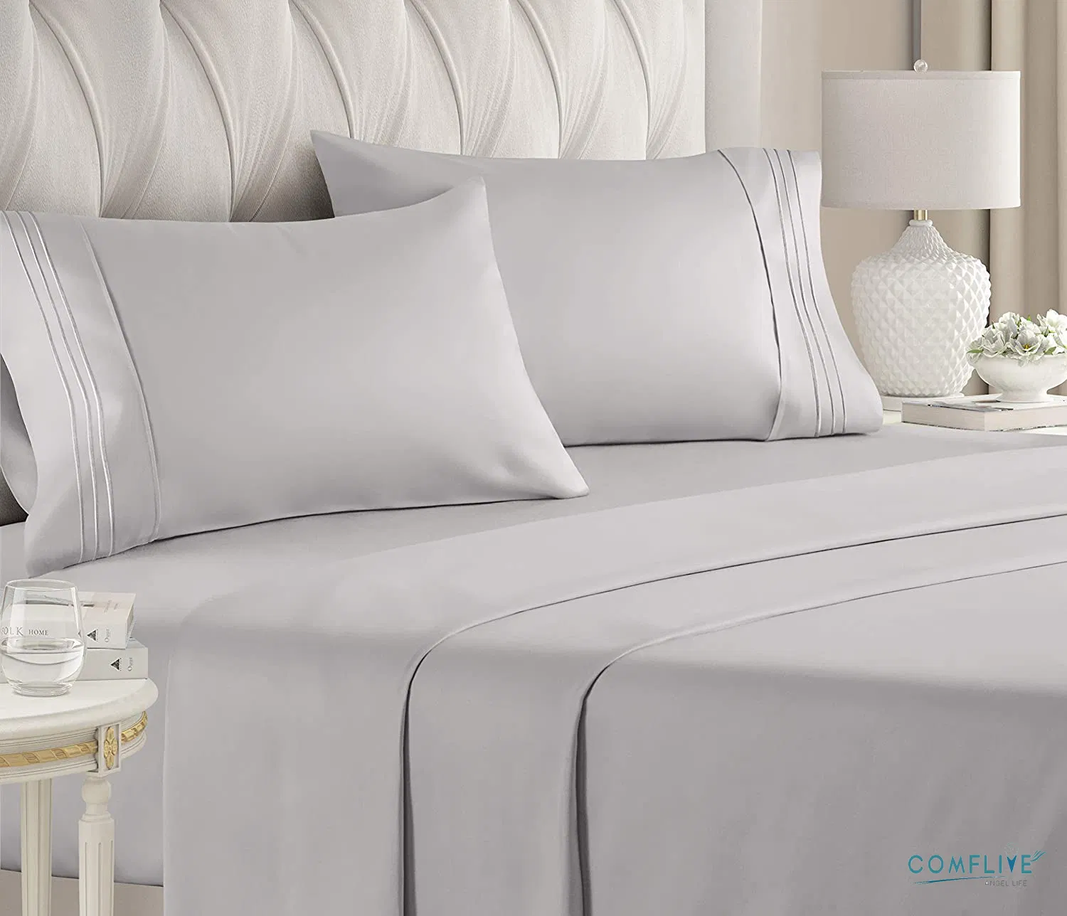 Comflive Microfiber Bedding Sheet Set 4PCS Soft Breathable and Antillaergy Fiber