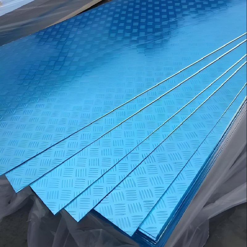 Top Quality Tough 10gauge 1/8 1/4 1/2 Inch 5052 6061 6063 7075 T6 5X20FT Stucco Embossed Five Bar Bright Surface Flat Aluminum Sheet From China