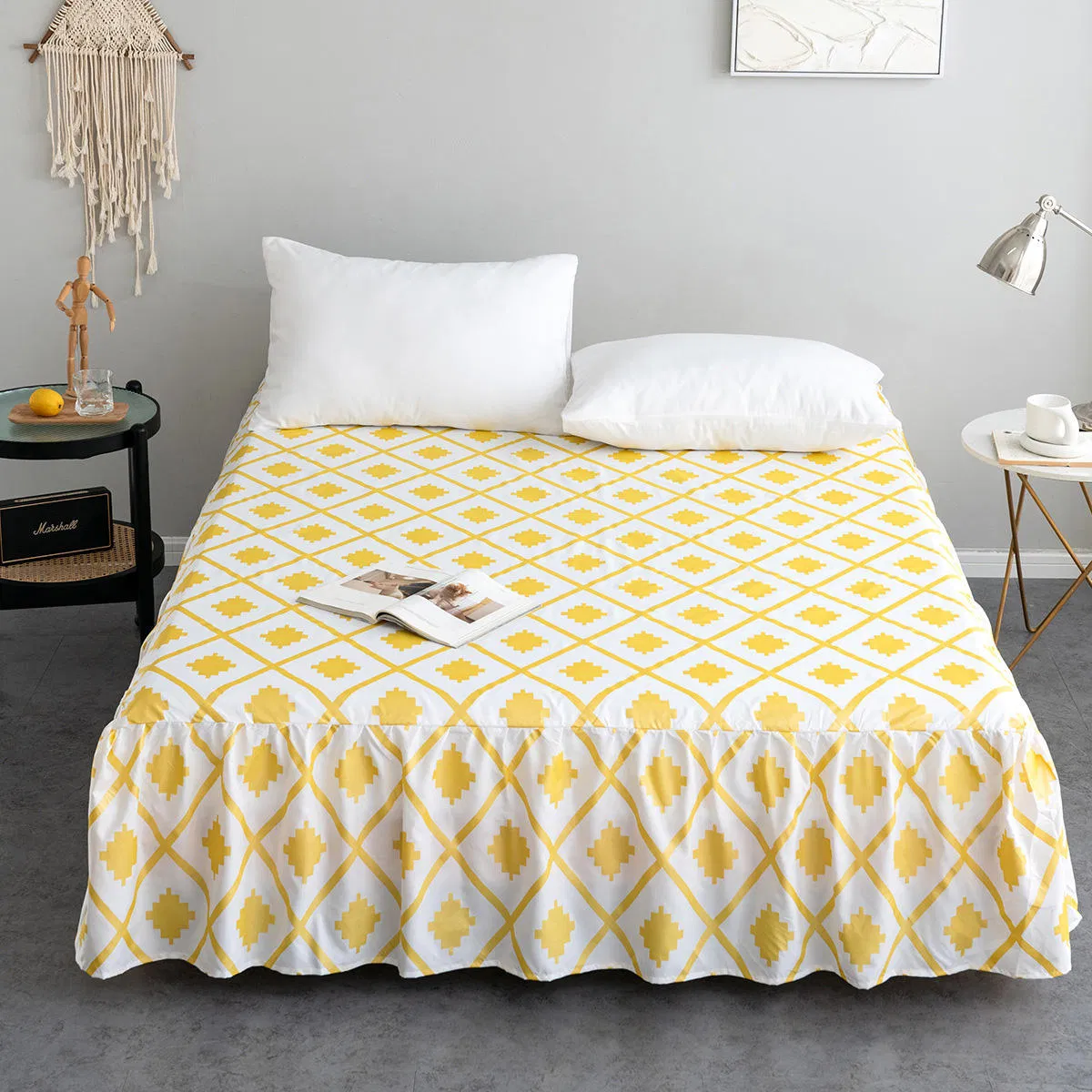 Hot Sale Bed Skirt Washable Modern Printed King Size Home and Hotel Bed Skirt Covers