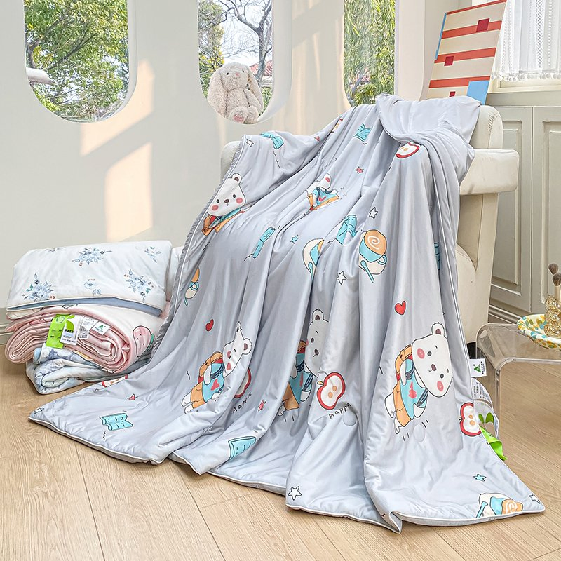 Kids Cartoon Printed Cooling Bedding Set for Summer Using