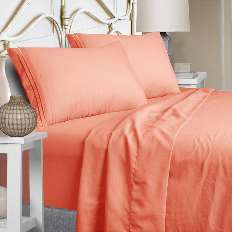 Jacquard Printed Satin Silk Bedding 4PCS Suit Bedsheet Bed Skirt Bedding Set Polyester Duvet Cover