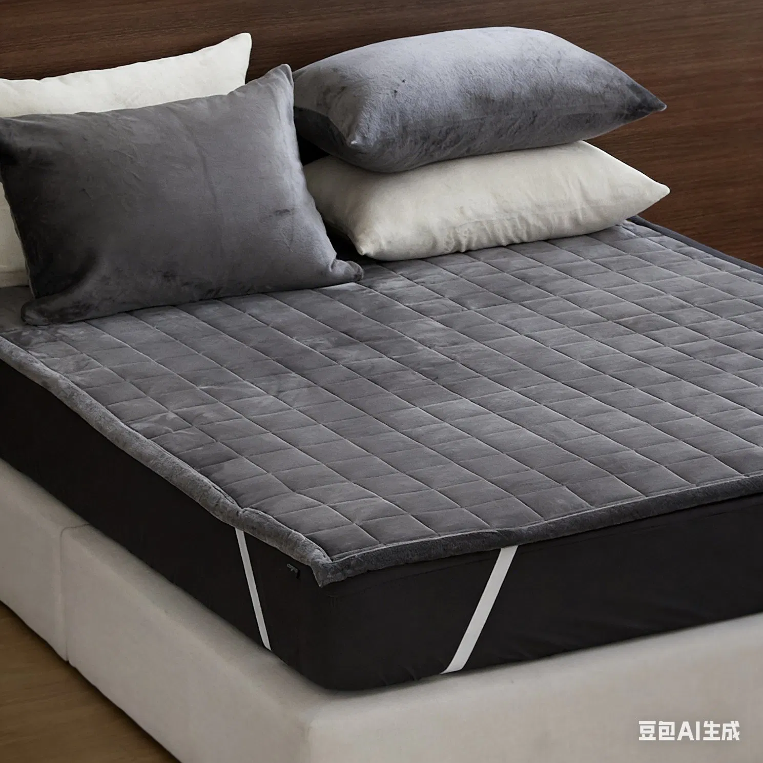 Thick Quilted Winter Warm Long Hair Fleece Quilted Mattress Topper Cover Pad