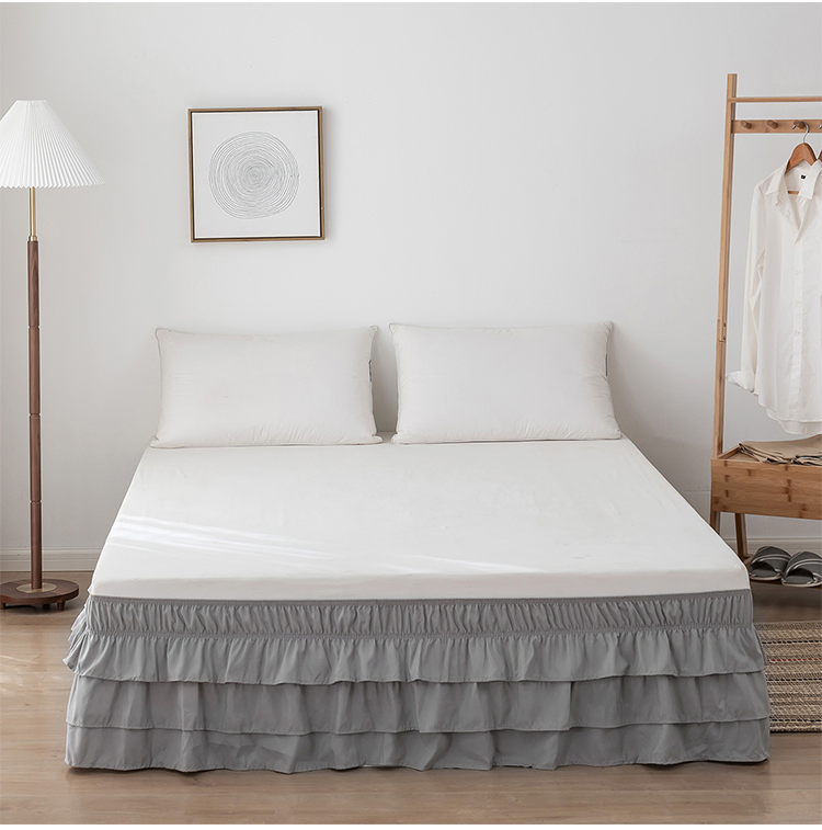 High Quality Bed Skirt Twin Size Household Easy Fit Elastic Dust Ruffle White Bed Skirt Cover