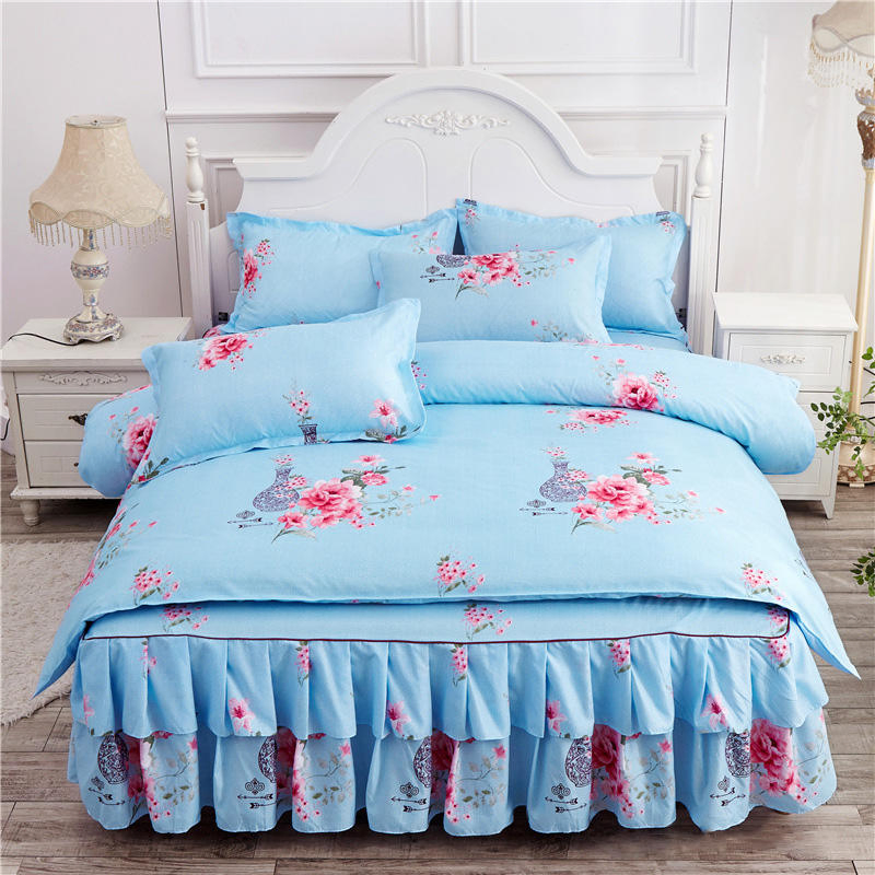 Custom Pattern Design Soft Bedspread Bed Cover Adult Home Polyester Comfortable Bed Skirt