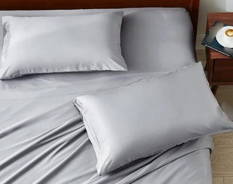 100% Bamboo Like Silk Fabric Breathable Cooling Bed Sheet Set Bedding