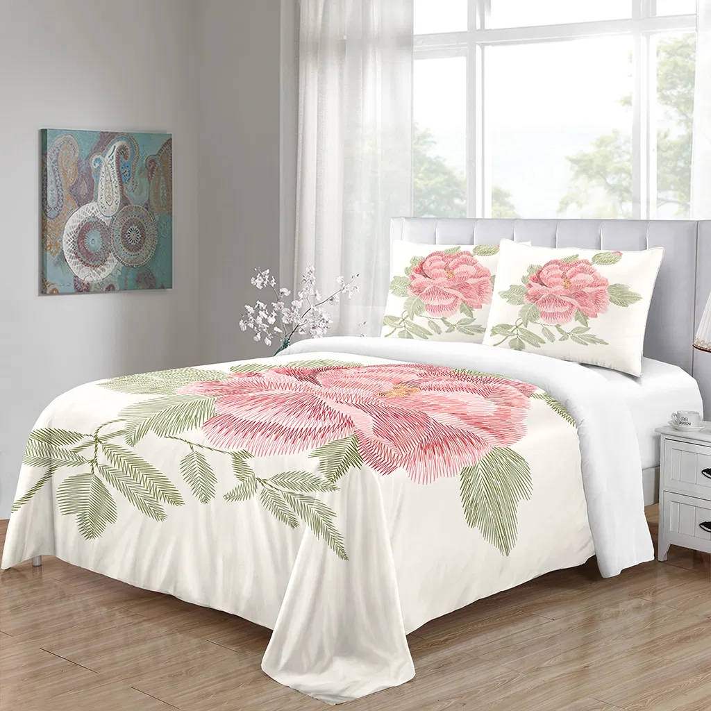 High Quality Bedding Sets, Floral Pattern Botanical Luxury Cotton Printed Floral Sheets