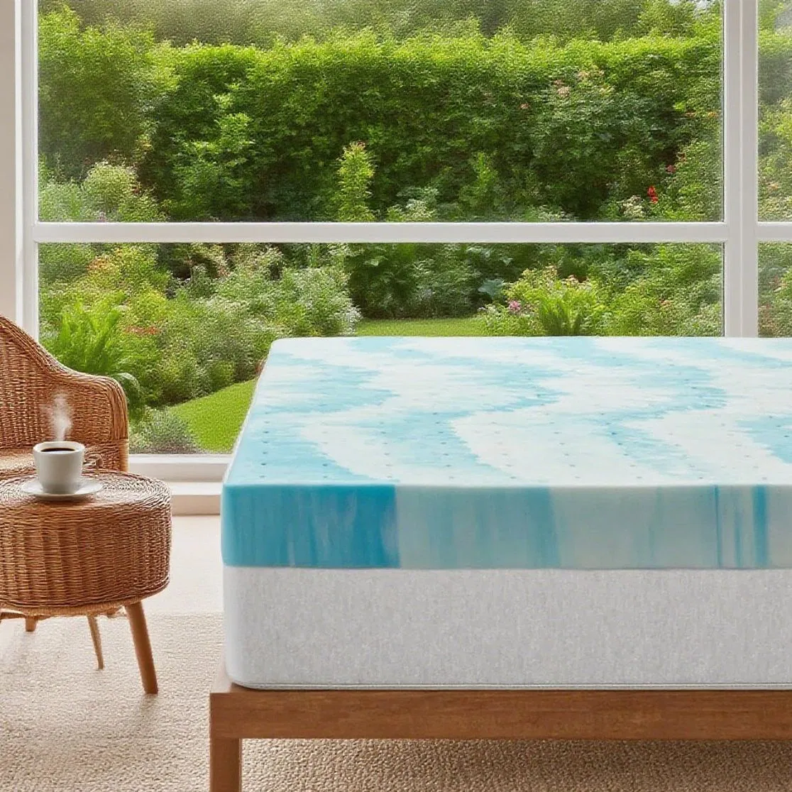 Gel Infused Memory Foam Mattress Topper for Home Living Room Bed