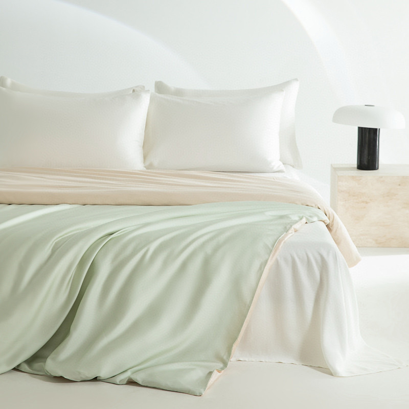 Oeko Skin Friendly Summer 100% Natural Lyocell Fiber Comforter Cover Cooling Bed Sheets Set Queen King Bedding