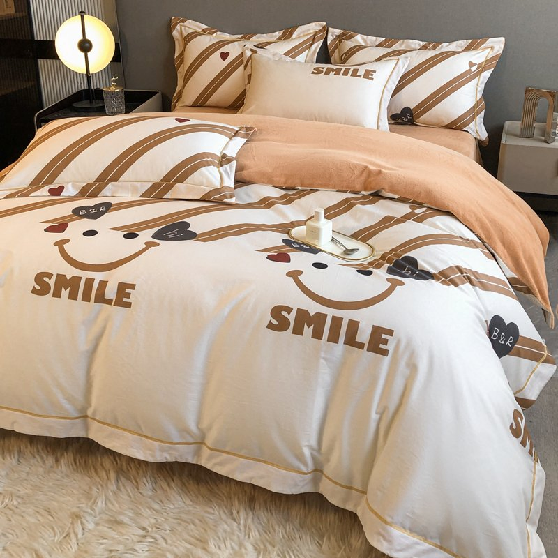 Printed Bedding Reversible Quilt Cover Kids Microfiber Cotton Bed Linen Set