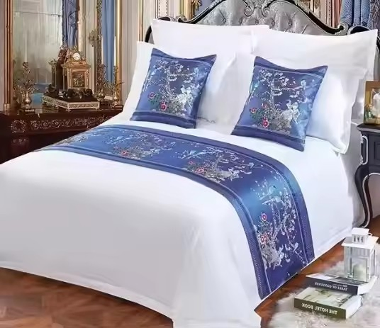 Hotel Collection King Size Microfiber Bed Sheet Bed Runner (JRD715)