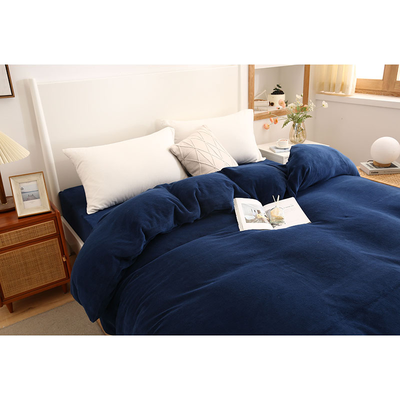 Winter Thick Warm Bedding Set Milk Velvet Crystal Coral Fleece Double-Sided Bed Sheet Quilt Cover Pillow Case Bedding Set