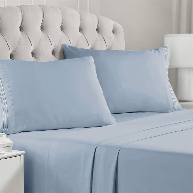 Emergency Response 4 Piece Blue Comfortably Skin Friendly Bedding Sheets Pillowcases Extra Soft Cooling Prison Dorm Bedding Wrinkle Fade Stain Resistant