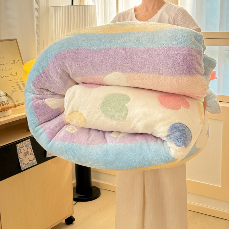 Winter Flannel Duvet Cover Fashion Dual-Color Soft Warm Zipper Bedding Sets