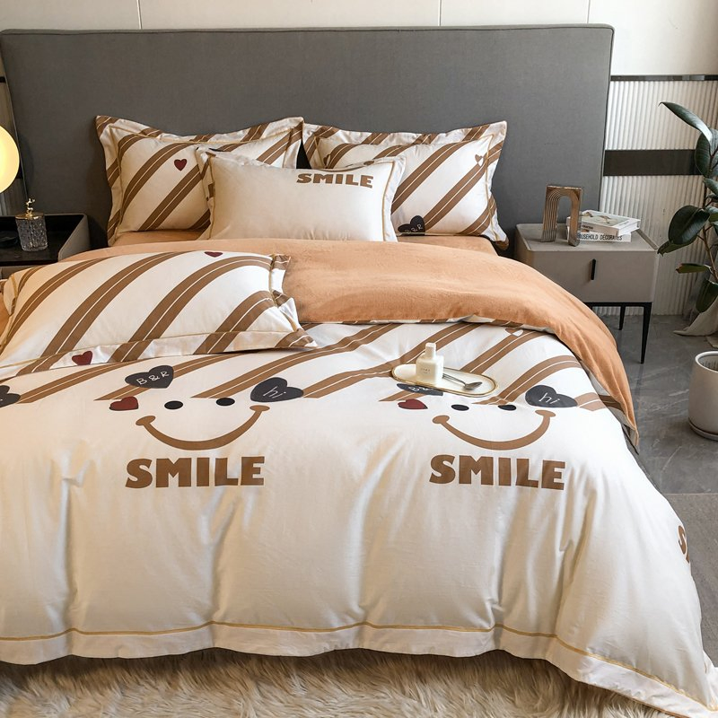 Printed Bedding Reversible Quilt Cover Kids Microfiber Cotton Bed Linen Set