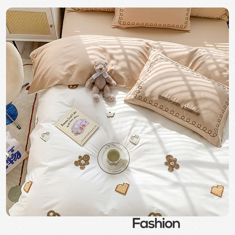 100% Cotton Modern Simple Style Duvet Cover Set Home Skin Friendly Breathable Quilt Cover Set