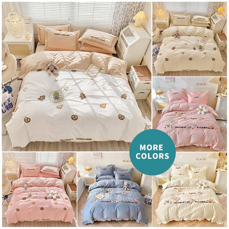 100% Cotton Modern Simple Style Duvet Cover Set Home Skin Friendly Breathable Quilt Cover Set