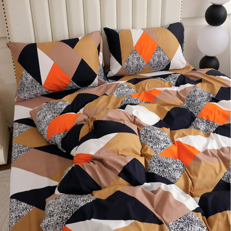 100% Polyester 4PCS Flannel Fleece Bed Sheet Quilted Bed Cover Bedding Set