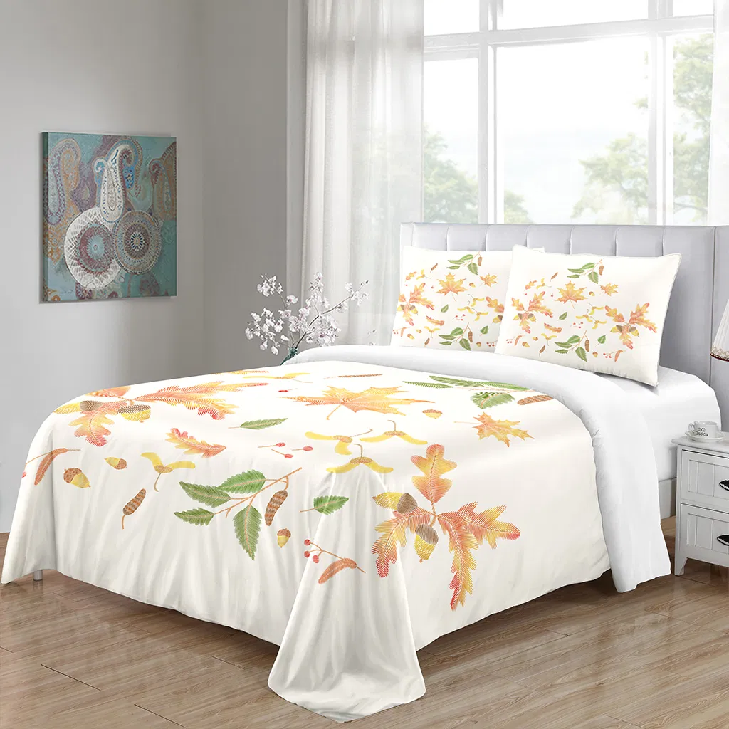 High Quality Bedding Sets, Floral Pattern Botanical Luxury Cotton Printed Floral Sheets