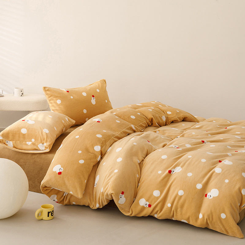 Home Warm Milk Velvet Duvet Cover Set Winter Thicken Queen King Size Quilt Cover Bedding Set