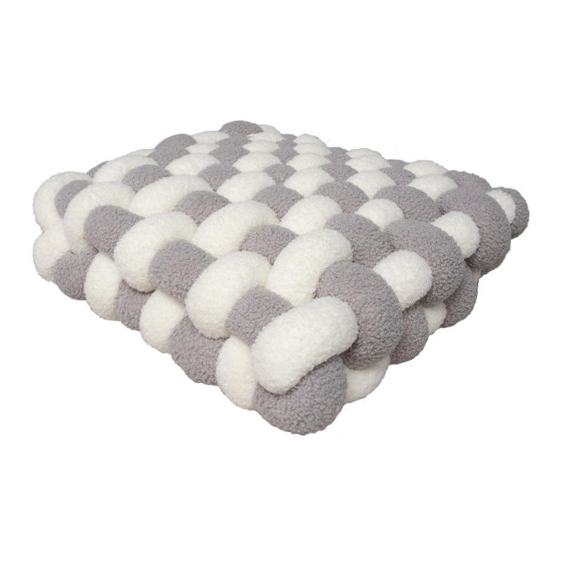 Modern Checkerboard Pattern Lamb Throw Square Cushion Living Room Bedroom Car Hotel Cushion