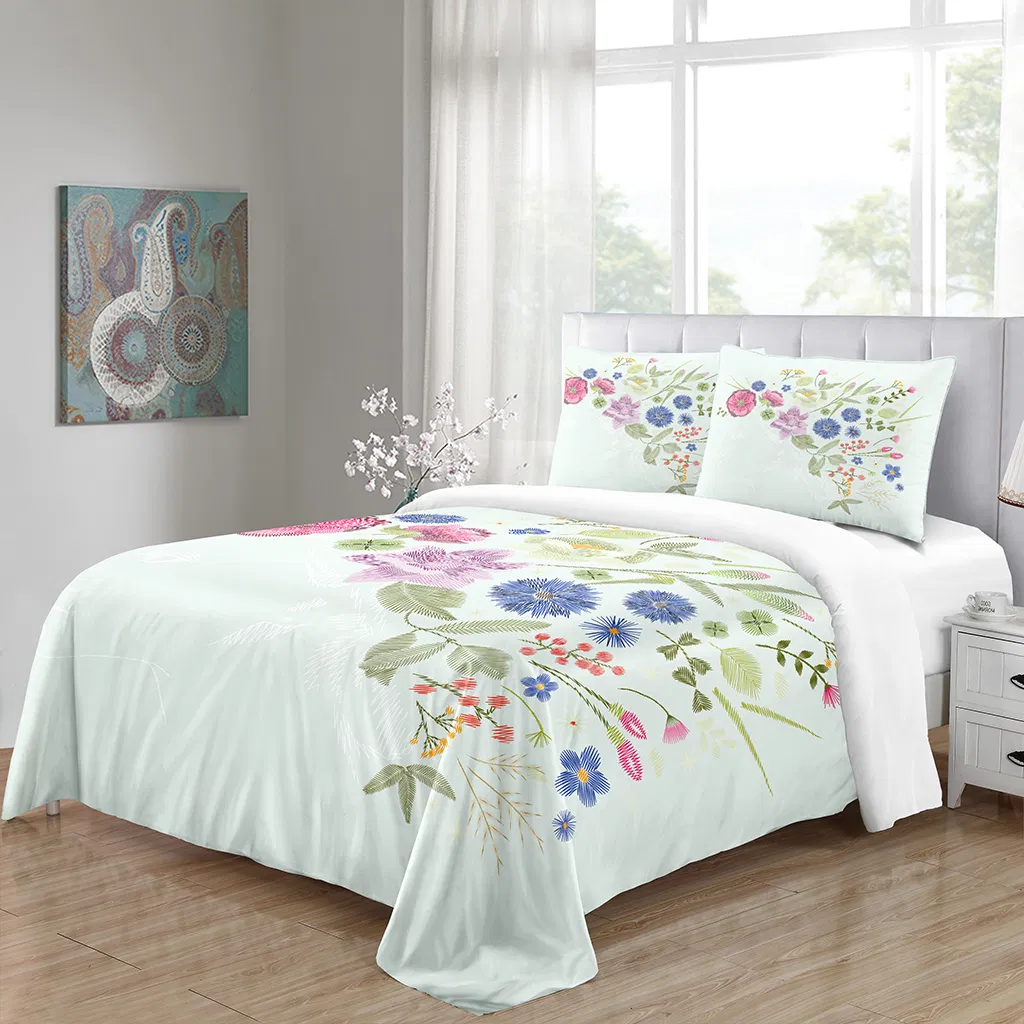 Stylish Printed Duvet Cover Set, Soft Washed Microfiber Bedding Comforter Set