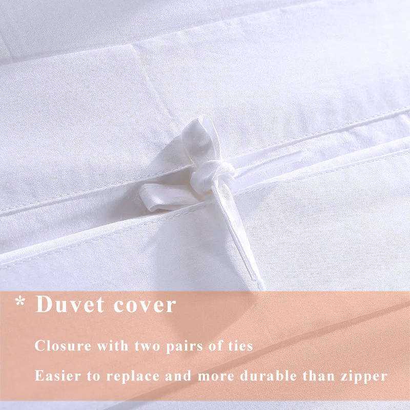 Wholesale Custom Hotel Linen Bed Sheet White Cotton Duvet Cover Bedding Set