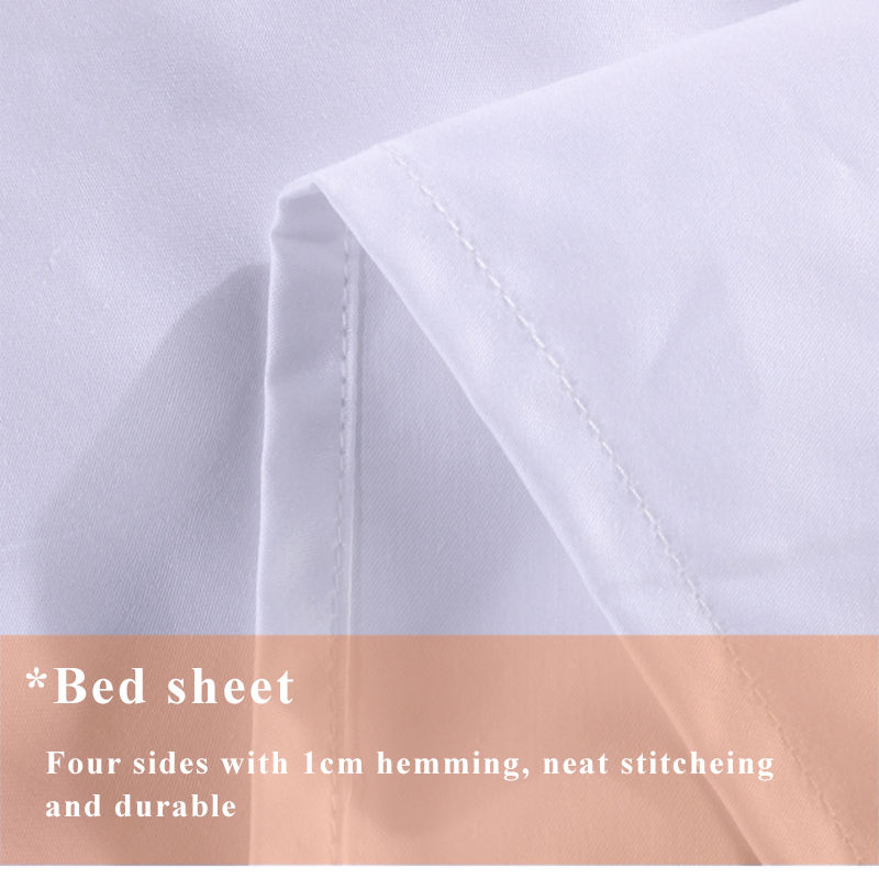 Wholesale Custom Hotel Linen Bed Sheet White Cotton Duvet Cover Bedding Set