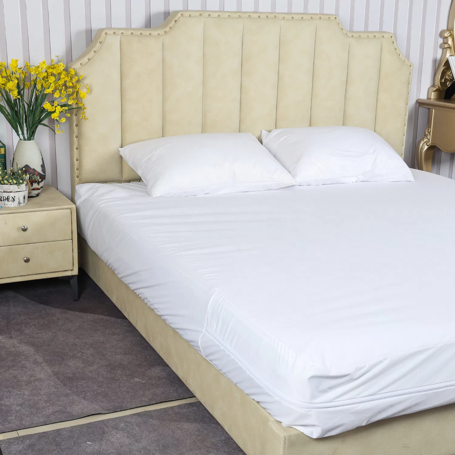 Premium Zippered Mattress Encasement Waterproof Hypoallergenic Dust-Proof Six-Sided Protector