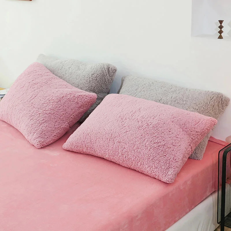 Winter Cashmere Bedding Sets Coral Fleece Flannel Bedding Pure Thickened Villi Quilt Cover Bed Sheet