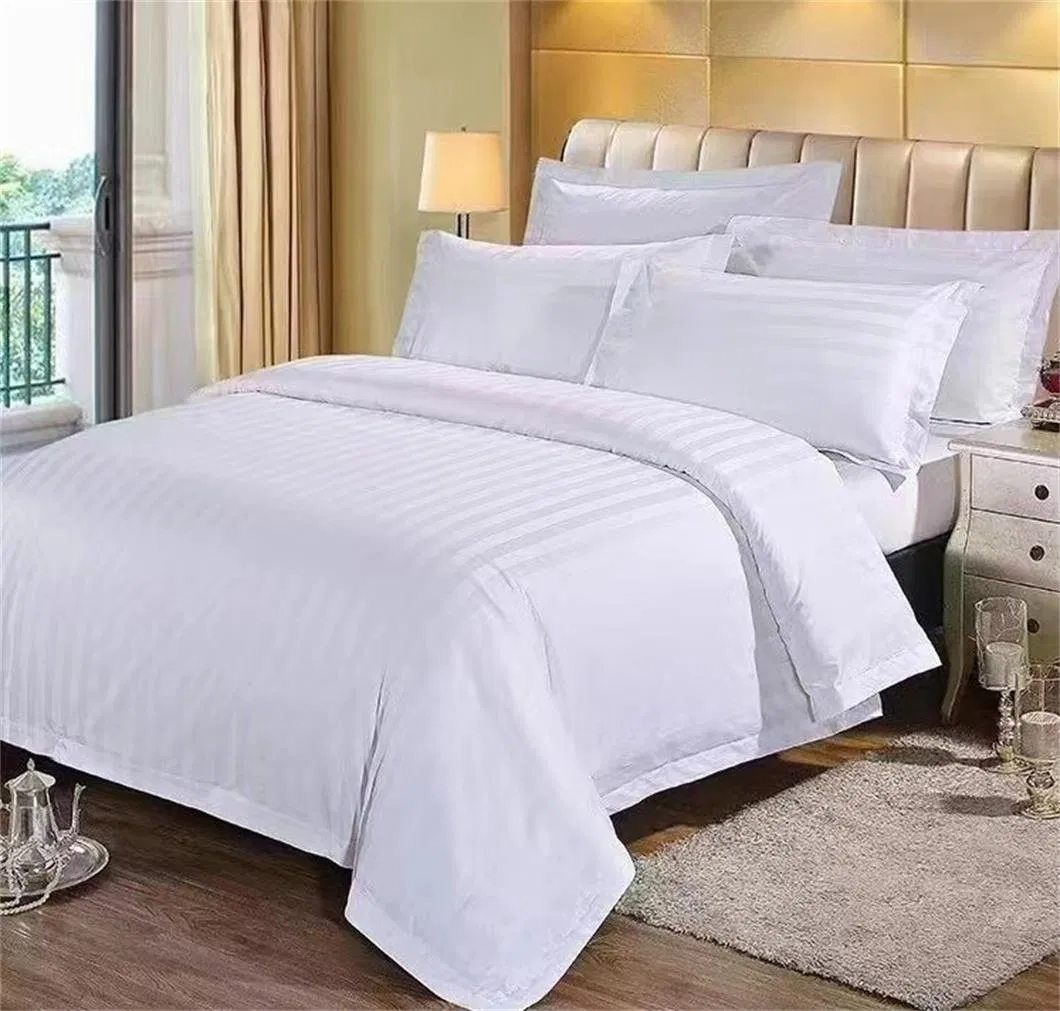100% Cotton Hotel Stripe Collection White