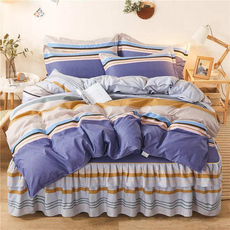 High Quality Luxury Soft Bed Skirt Bed Cover Four Seasons King Queen Size Bedspread Bedsheet