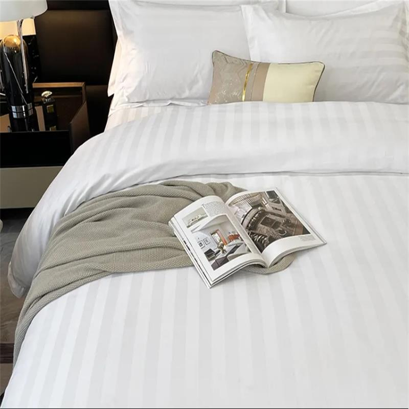 100% Cotton Hotel Stripe Collection White
