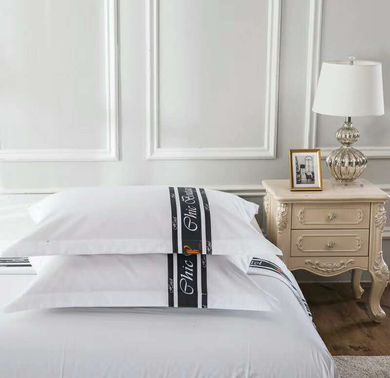 Shenone 5 Star White 100% Egyptian Cotton Bed Cover Skirts Bedding Set Linen Bed Sheet for Hotel