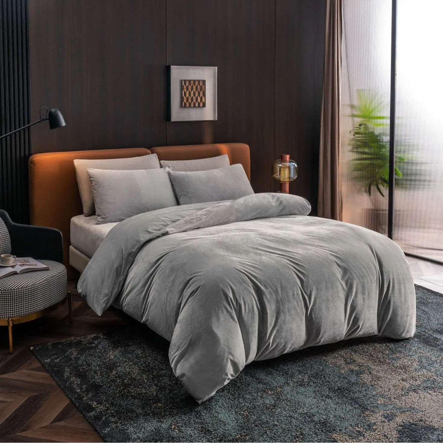 Crystal Velvet Soft Warm Winter Luxury Duvet Cover Set Bedspread Bedding Sheet Custom Wholesale Hotel Bedding Set