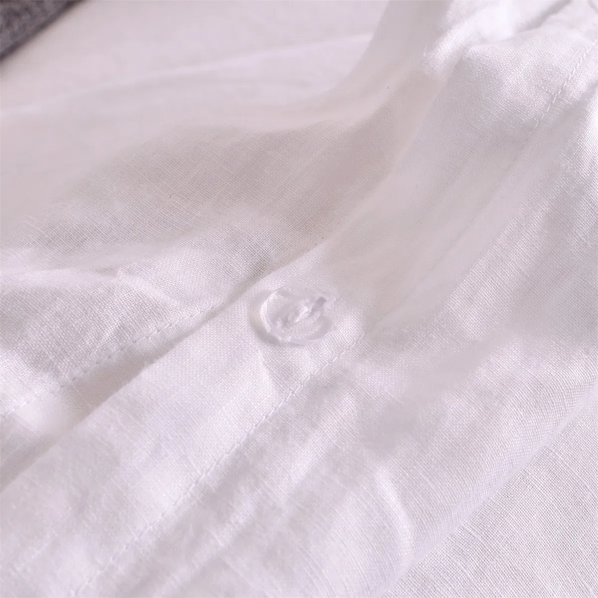 White Color 100% Linen Super Soft Bedding Set