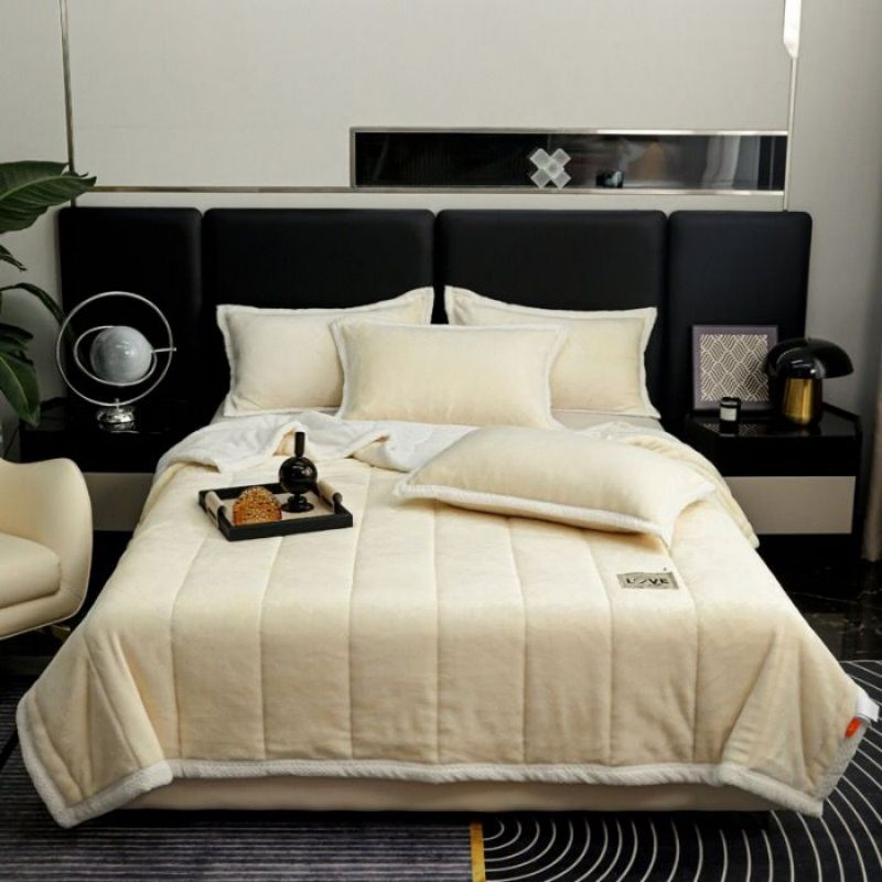 Blue Warm Home Textile Winter Microfiber Bed Linen Flat Sheets Pillowcases Queen King Size Coverlets Comforter Duvet Cover Bed Sheet Bedroom Bedding Set